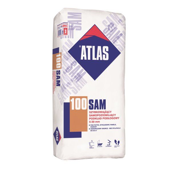 ATLAS SAM 100 pašizlīdz.java grīdām  5-30mm 25kg